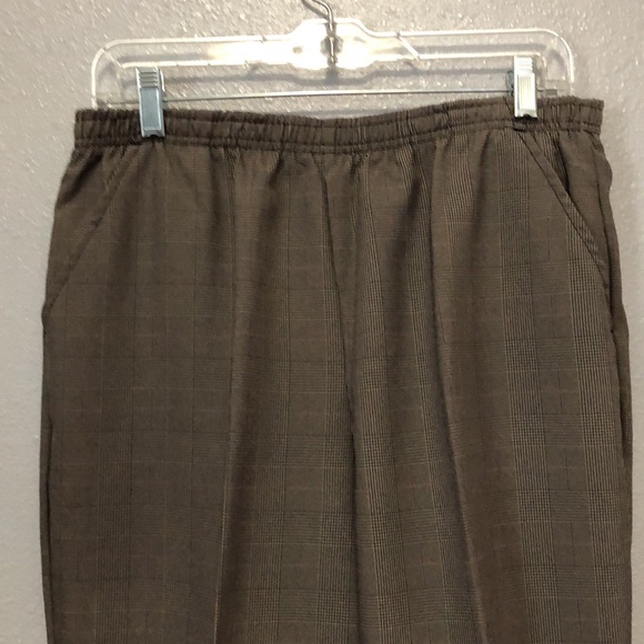 Vintage Blair houndstooth plaid pants Women's 16 Petite elastic waist pull on - Picture 3 of 12